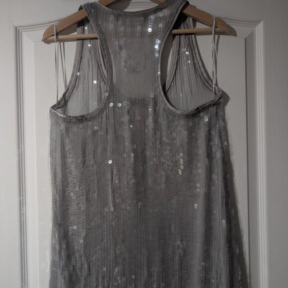 NEW! Zara | Sequin Racerback Maxi Dress In Silver - Picture 15 of 16